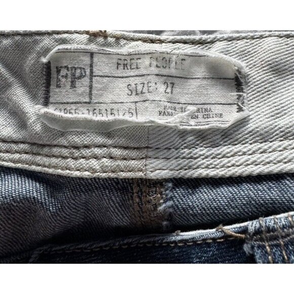 Free People Woman's Sz 27 Low Rise Flared Jeans with Corduroy Stripe Leg - Picture 4 of 11